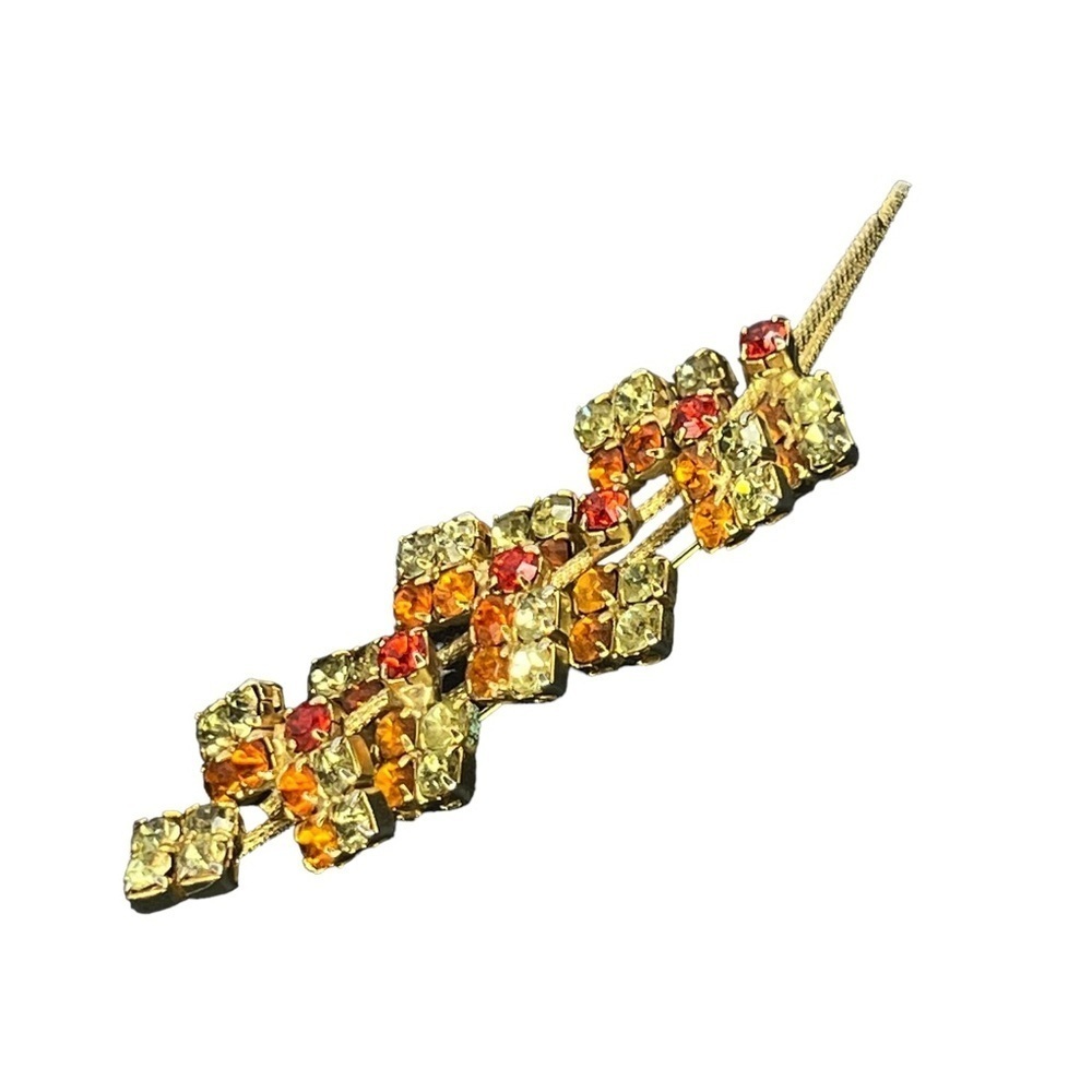 Vintage Rhinestone Flower Pin - Picture 7 of 9